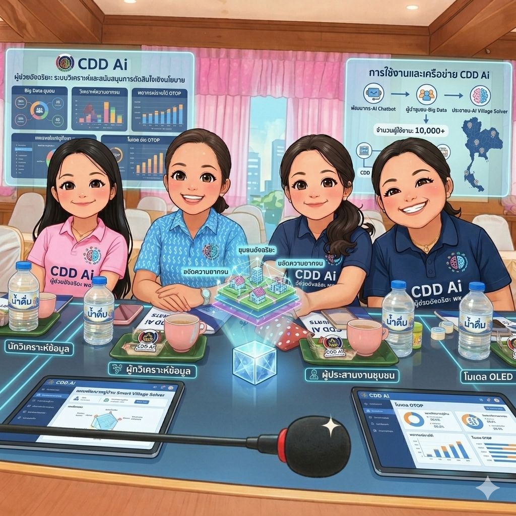 อำเภอประโคนชัยจัดทำสื่อประชาสัมพันธ์ระบบ CDD AI ผู้ช่วยอัจฉริยะด้านพัฒนาชุมชน  CDD AI ผู้ช่วยอัจฉริยะด้านพัฒนาชุมชน ระบบช่วยวิเคราะห์และประมวลผล ข้อมูล Big Data กรมการพัฒนาชุมชน ที่ถูกต้อง แม่นยำ และทันสมัย ใช้งานง่าย ในคลิกเดียว