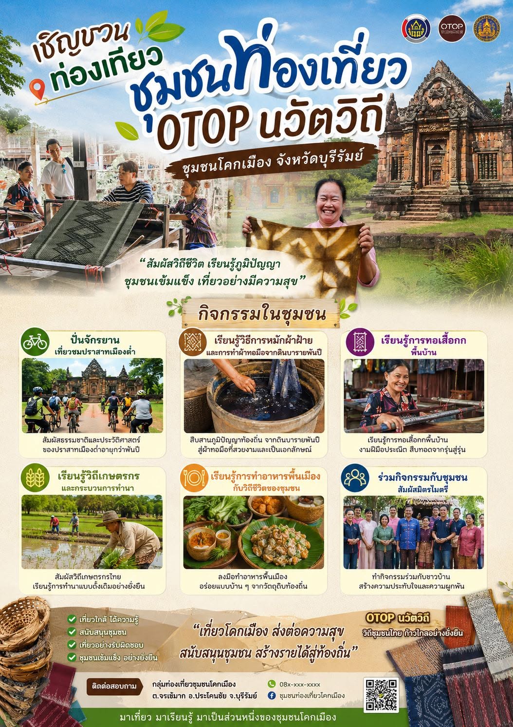 อำเภอประโคนชัย ดำเนินการจัดทำคลิปวีดีโอประชาสัมพันธ์ ชุมชนท่องเที่ยวบ้านโคกเมือง